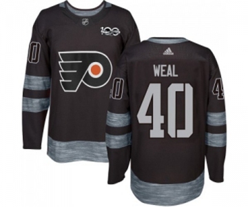 Adidas Philadelphia Flyers #40 Jordan Weal Authentic Black 1917-2017 100th Anniversary NHL Jersey