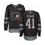 Adidas Philadelphia Flyers #41 Anthony Stolarz Authentic Black 1917-2017 100th Anniversary NHL Jersey