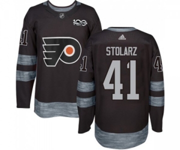 Adidas Philadelphia Flyers #41 Anthony Stolarz Authentic Black 1917-2017 100th Anniversary NHL Jersey