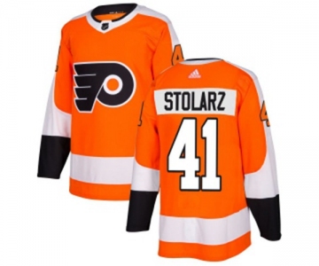 Adidas Philadelphia Flyers #41 Anthony Stolarz Authentic Orange Home NHL Jersey