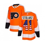 Adidas Philadelphia Flyers #41 Anthony Stolarz Authentic Orange USA Flag Fashion NHL Jersey