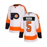 Adidas Philadelphia Flyers #5 Samuel Morin Authentic White Away NHL Jersey