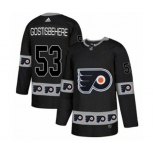 Adidas Philadelphia Flyers #53 Shayne Gostisbehere Authentic Black Team Logo Fashion NHL Jersey