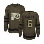 Adidas Philadelphia Flyers #6 Travis Sanheim Authentic Green Salute to Service NHL Jersey