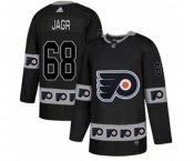 Adidas Philadelphia Flyers #68 Jaromir Jagr Authentic Black Team Logo Fashion NHL Jersey