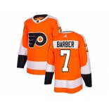 Adidas Philadelphia Flyers #7 Bill Barber Orange Home Authentic Stitched NHL Jersey