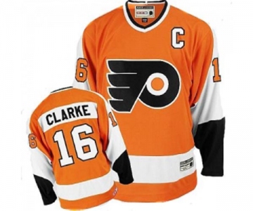 CCM Philadelphia Flyers #16 Bobby Clarke Authentic Orange Throwback NHL Jersey