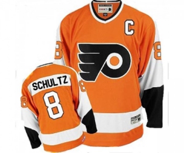 CCM Philadelphia Flyers #8 Dave Schultz Authentic Orange Throwback NHL Jersey