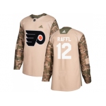 Men Adidas Philadelphia Flyers #12 Michael Raffl Camo Authentic 2017 Veterans Day Stitched NHL Jersey