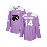 Men Adidas Philadelphia Flyers #14 Sean Couturier Purple Authentic Fights Cancer Stitched NHL Jersey