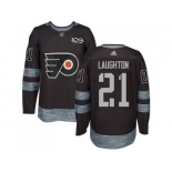 Men Adidas Philadelphia Flyers #21 Scott Laughton Black 1917-2017 100th Anniversary Stitched NHL Jersey