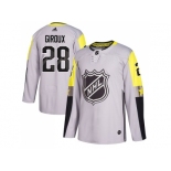 Men Adidas Philadelphia Flyers #28 Claude Giroux Gray 2018 All-Star Metro Division Authentic Stitched NHL Jersey