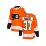 Men Adidas Philadelphia Flyers #37 Brian Elliott Orange Home Authentic Stitched NHL Jersey