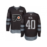 Men Adidas Philadelphia Flyers #40 Jordan Weal Black 1917-2017 100th Anniversary Stitched NHL Jersey