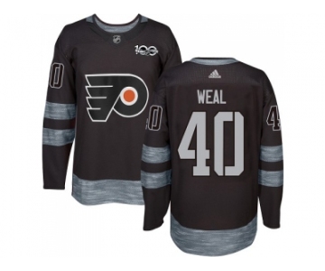 Men Adidas Philadelphia Flyers #40 Jordan Weal Black 1917-2017 100th Anniversary Stitched NHL Jersey