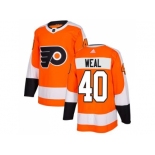 Men Adidas Philadelphia Flyers #40 Jordan Weal Orange Home Authentic Stitched NHL Jersey