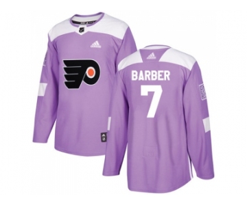 Men Adidas Philadelphia Flyers #7 Bill Barber Purple Authentic Fights Cancer Stitched NHL Jersey