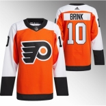 Men Philadelphia Flyers #10 Bobby Brink 2023 24 Orange Stitched Jersey