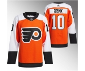 Men Philadelphia Flyers #10 Bobby Brink 2023 24 Orange Stitched Jersey