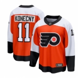 Men Philadelphia Flyers #11 Travis Konecny Orange Stitched Jersey