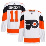 Men Philadelphia Flyers #11 Travis Konecny White 2024 Stadium Series Stitched Jersey