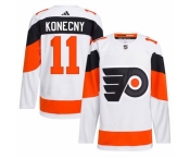 Men Philadelphia Flyers #11 Travis Konecny White 2024 Stadium Series Stitched Jersey