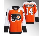 Men Philadelphia Flyers #14 Sean Couturier 2023 24 Orange Stitched Jersey