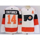 Men Philadelphia Flyers #14 Sean Couturier White 2023 2024 Stadium Series Stitched Jersey