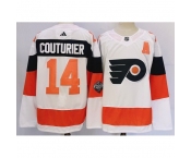 Men Philadelphia Flyers #14 Sean Couturier White 2023 2024 Stadium Series Stitched Jersey