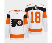 Men Philadelphia Flyers #18 Marc Staal White 2024 Stadium Series Stitched Jersey