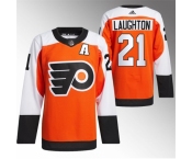 Men Philadelphia Flyers #21 Scott Laughton 2023 24 Orange Stitched Jersey