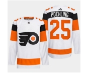 Men Philadelphia Flyers #25 Ryan Poehling White 2024 Stadium Series Stitched Jersey