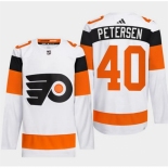 Men Philadelphia Flyers #40 Cal Petersen White 2024 Stadium Series Stitched Jersey