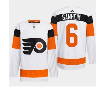 Men Philadelphia Flyers #6 Travis Sanheim White 2024 Stadium Series Stitched Jersey