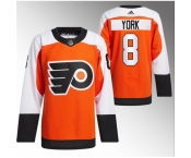 Men Philadelphia Flyers #8 Cam York 2023 24 Orange Stitched Jersey