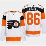 Men Philadelphia Flyers #86 Joel Farabee White 2024 Stadium Series Stitched Jersey