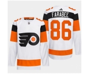 Men Philadelphia Flyers #86 Joel Farabee White 2024 Stadium Series Stitched Jersey