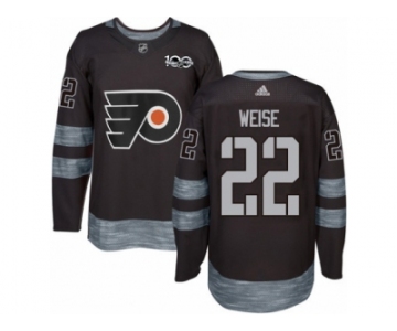 Men's Adidas Philadelphia Flyers #22 Dale Weise Authentic Black 1917-2017 100th Anniversary NHL Jersey