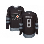 Men's Adidas Philadelphia Flyers #8 Dave Schultz Authentic Black 1917-2017 100th Anniversary NHL Jersey