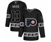 Men's Flyers #13 Kevin Hayes Black Authentic Team Logo Fashion Stitched Hockey Jersey