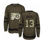 Men's Flyers #13 Kevin Hayes Green Salute to Service Stitched Hockey Jersey