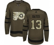 Men's Flyers #13 Kevin Hayes Green Salute to Service Stitched Hockey Jersey