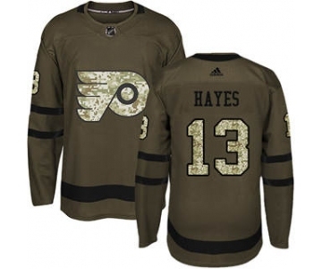 Men's Flyers #13 Kevin Hayes Green Salute to Service Stitched Hockey Jersey