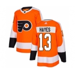 Men's Flyers #13 Kevin Hayes Orange Home Authentic Stitched Hockey Jersey