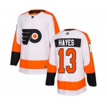 Men's Flyers #13 Kevin Hayes White Road Authentic Stitched Hockey Jersey