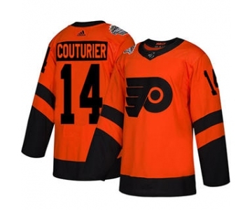 Men's Flyers #14 Sean Couturier Orange 2019 Stadium Series Stitched Hockey Jersey