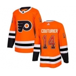 Men's Flyers #14 Sean Couturier Orange Home Drift Fashion Stitched Hockey Jersey