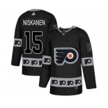 Men's Flyers #15 Matt Niskanen Black Authentic Team Logo Fashion Stitched Hockey Jersey