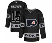 Men's Flyers #15 Matt Niskanen Black Authentic Team Logo Fashion Stitched Hockey Jersey