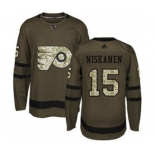 Men's Flyers #15 Matt Niskanen Green Salute to Service Stitched Hockey Jersey